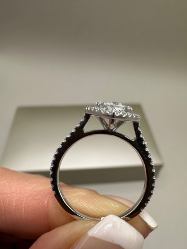 9ct White Gold 1.04ct Lab-Grown Diamonds Halo Pear Illusion Ring LGSL108 - Picture 2 of 23