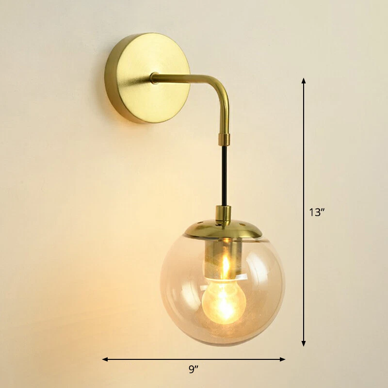 1 Light Globe Glass Shade Wall Hanging Light Modern Wall Mount