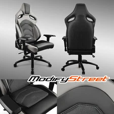1PC Racing Seats Style Black Chairs w/ Pad Home Office Desk Gaming Chairs