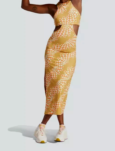 Adidas Women's Victory Gold adidas x FARM Rio Premium Dress IT7264 New $90 - Picture 11 of 12