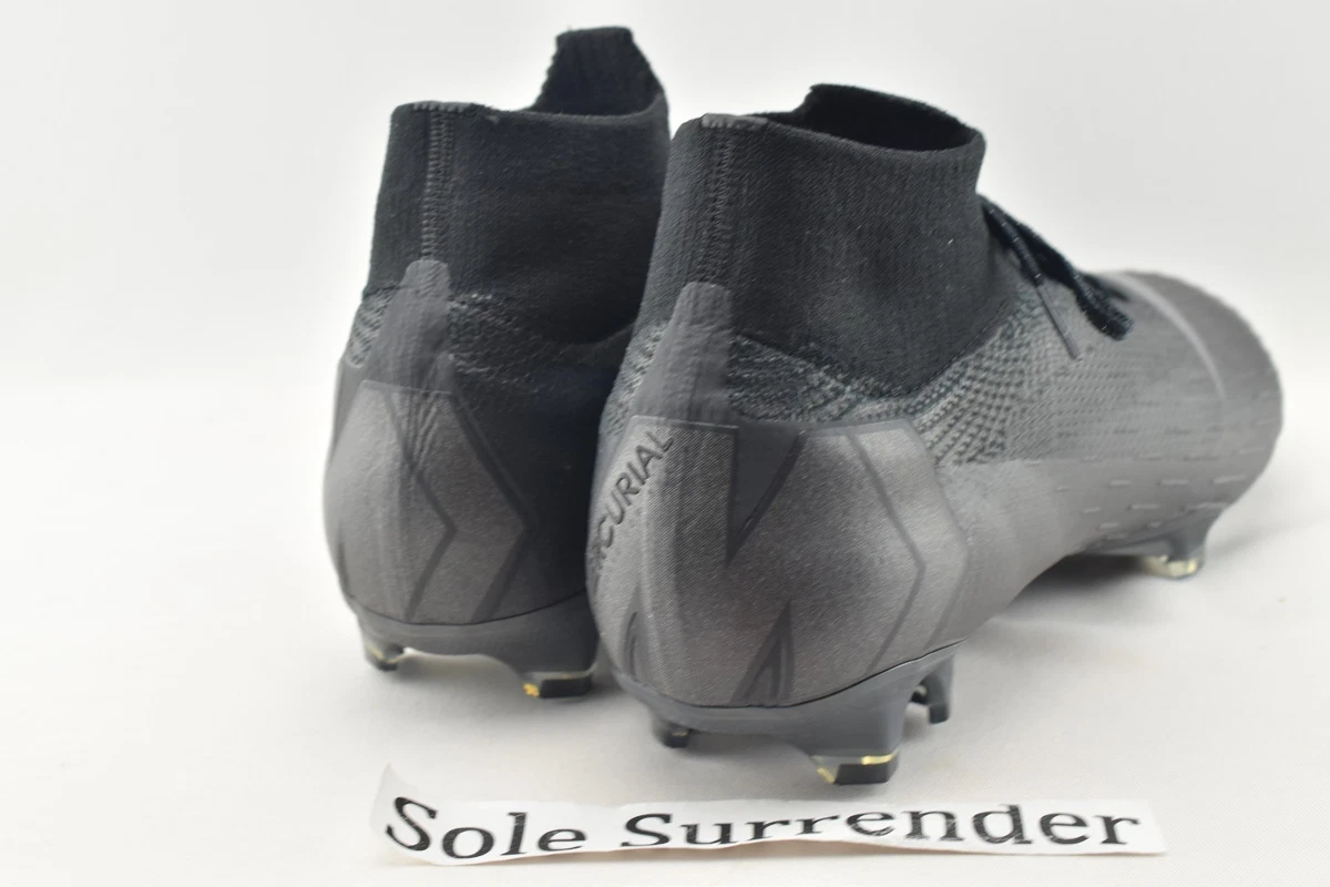 Nike Superfly 6 Elite FG SIZE 12 AH7365 001 Boots Hi Triple Blackout Football