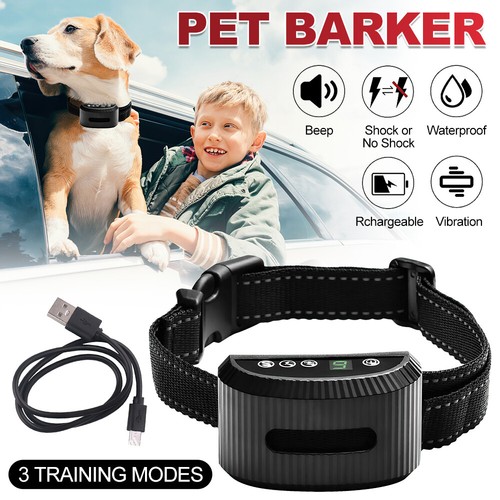AU Dog Bark Collar-Compact Anti Barking Remote Stop Training sound-vibrate-shock - Picture 5 of 13