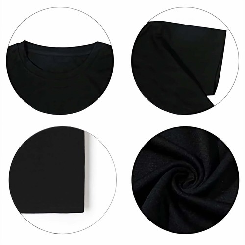 Black T-Shirt with White and Gold Wings Design Unique Graphic Tee - Picture 3 of 4