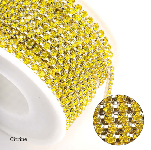 Cadena de 10 yardas SS6-SS16 Vidrio de Color Estrás en Base Plateada Cristal Hágalo usted mismo Artesanía - Imagen 22 de 24