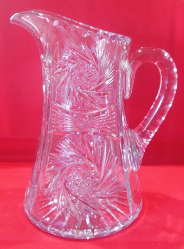 Geschliffenes Glas Wasserkrug Hobstars Pinwheels Feilen Säulen & 1 passender Becher - Bild 2 von 22