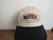 Nextech Baseball Hat Cap Vitronic Adjustable Strap Rural Telephone Co Tan Black
