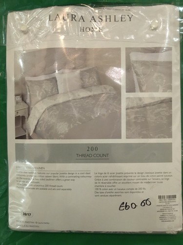 BRAND NEW LAURA ASHLEY JOSETTE PRINTED STEEL SINGLE DUVET COVER- RRP £60 - Picture 2 of 3