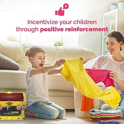 Timeout Toy Box Locking Pirate Treasure Chest Chore Chart Limit Screen Time - Picture 6 of 13