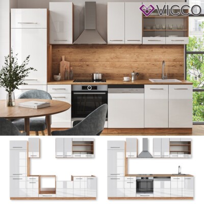 Vicco Meuble de cuisine haut vitré R-Line, Blanc campagne, 40cm | Leroy Merlin
