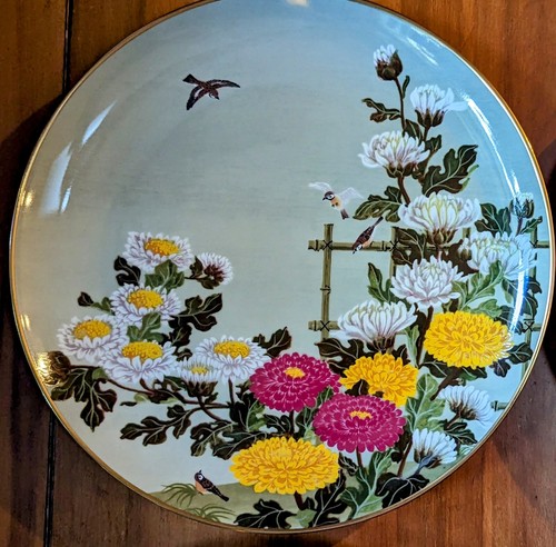 4 Franklin Mint Plates Series 12 Months of Flowers & Birds in the Orient - Japan - Picture 5 of 21