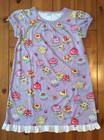 Nick & Nora Cupcake Purple Night Gown Nighty Pajama Sleep Shirt Girls Size M 7-8