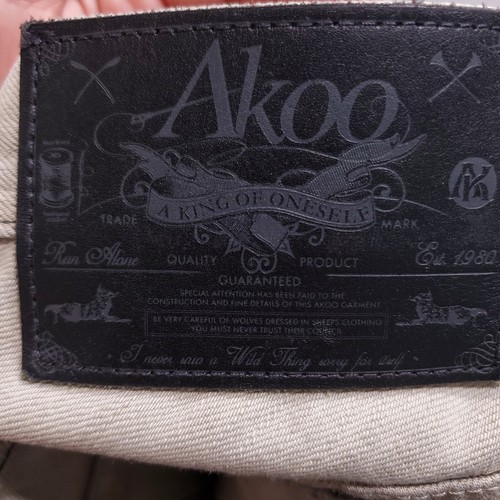 Akoo Jeans Mens 38X34 Black Tan Ombre Paint Splatter Fade Distresse Straight Leg - Picture 20 of 20