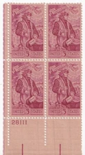 STAMP US SCOTT 1268 "Dante Alighier" 5 CENT 1965 MNH PB OF 4 LL - B