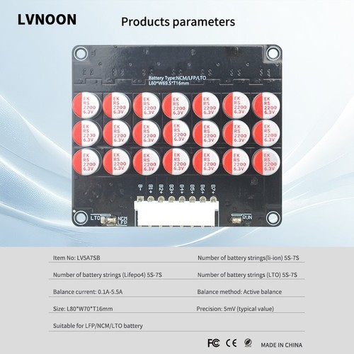 Balanceador activo inteligente 5,5 A balanceador ecualizador activo para iones de litio NCM Lifepo - Imagen 17 de 75