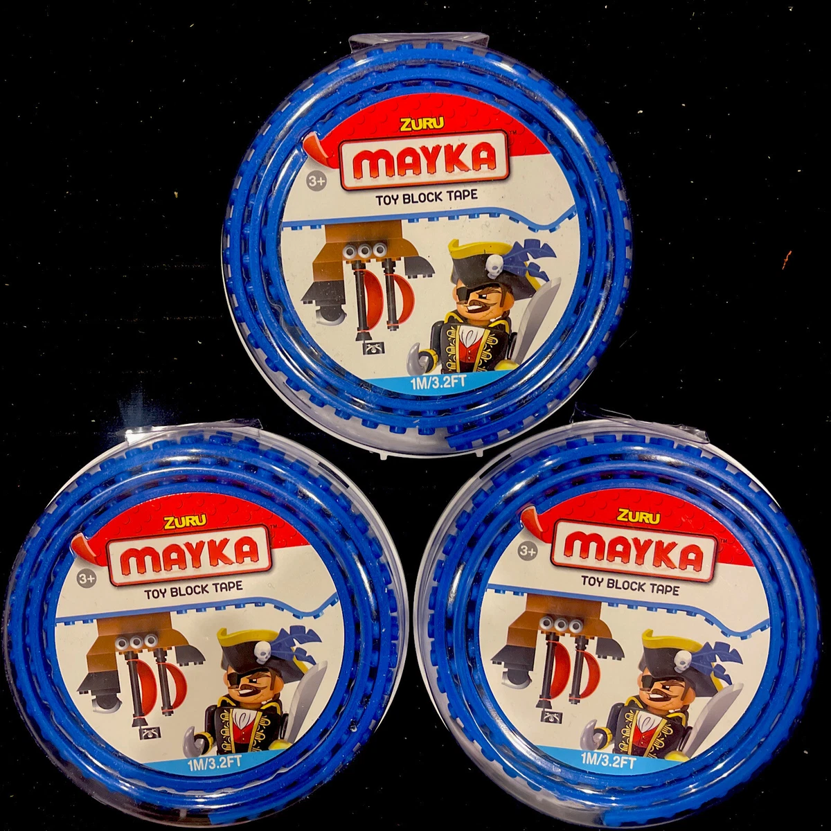 3ct Mayka Toy Block Tape Blue 3.2 Zuru Accessory Brick