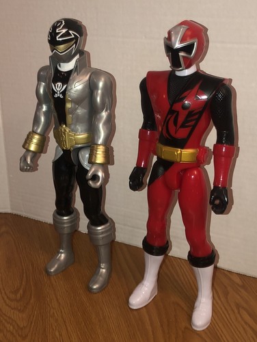 Set of Power Rangers Action Figures Red & Silver Ranger 12” SCGPR Bandai Pirate - Picture 3 of 10