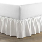 14.5 In. White Solid Ruffled Full Cotton Bed Skirt