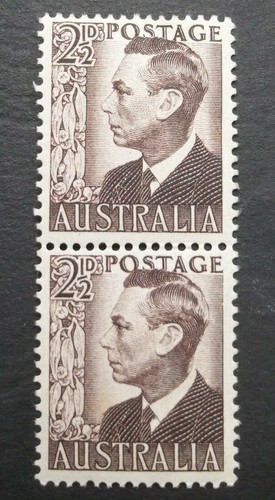 1951 AUSTRALIA KING GEORGE VI PAIR 2Β½d PENNY BROWN MNH STAMPS π¦πΊ π
