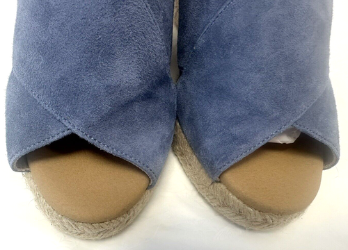 Carvela Kurt Geiger UK2 blue/grey suede (leather) wedge espadrille mule sandals - Picture 2 of 17