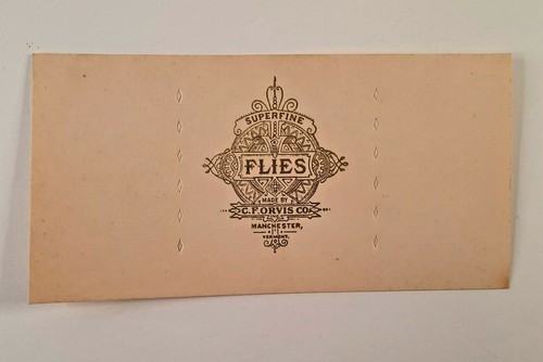 Vintage C. F. Orvis Superfine Fly Label Card for Fly Fishing Flies - Picture 1 of 3
