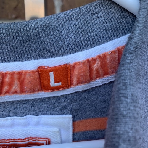 SuperDry Mens Large Gray Stripe  Orange Jersey Short Sleeve Polo Shirt Large - Picture 4 of 9