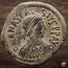 Byzantine follis coin - Anastasius I (491-518) Constantinople (Sear 19)34mm@w974