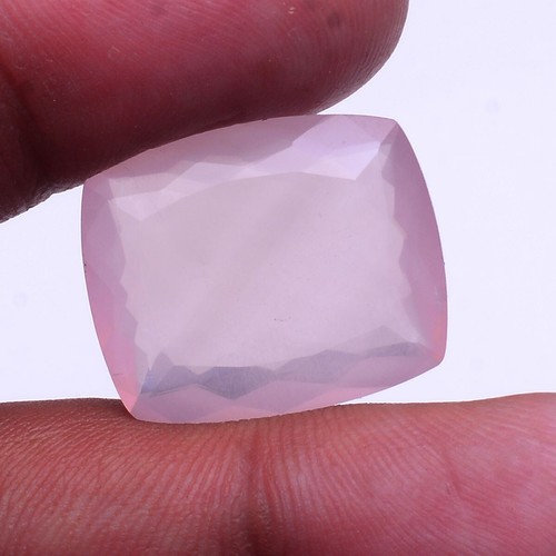 19.80 Cts Certified Natural Rose Quartz Cushion Cut 21mmx18mm Untreated Gemstone - Picture 4 of 7