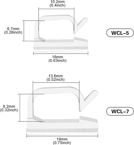 120 Stück Nylon Kabel Clips Draht Organizer Kleber für Schreibtisch Wand Auto Outdoor - Bild 4 von 9