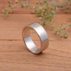 Flat Plain Solid 925 Sterling Silver Handmade Band Statement Band For Men& Women