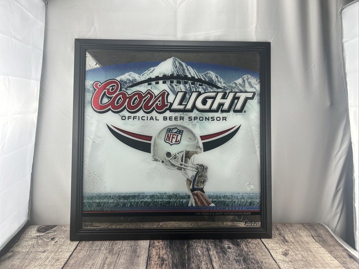 Coors Light NFL Bar Mirror 2010 Rare Raised Helmet 24