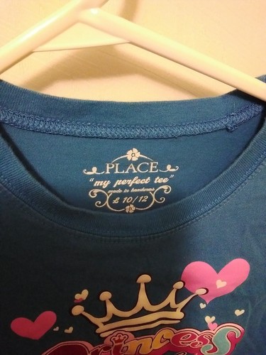childrens place girls size 10-12 Long Sleeve Blue Shirt princess - Picture 2 of 3