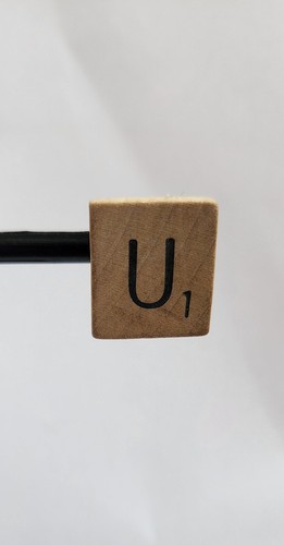 Vintage Scrabble Tile Stud Earrings U Vintage Game Piece - Picture 2 of 2