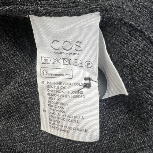 COS Women's Gray Wool Knit Sweater Blazer Jacket Size XL Two Button - Picture 8 of 10