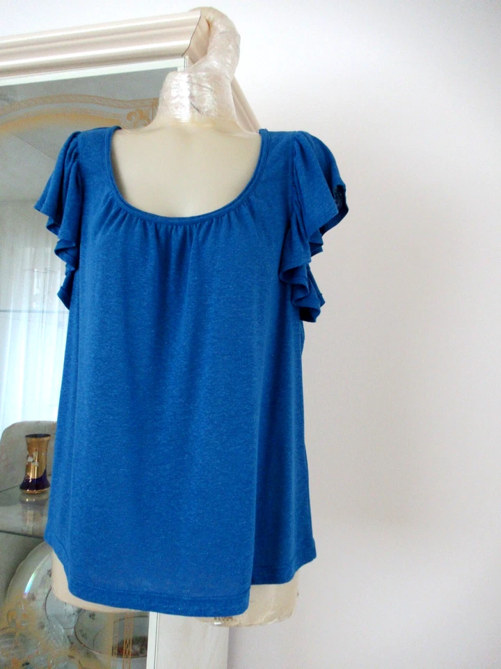 Hochwertige Tunika/Shirt von MAX STUDIO LONDON gr.L 42 Cobalt Leinen/Polyest=NEU - Bild 4 von 4