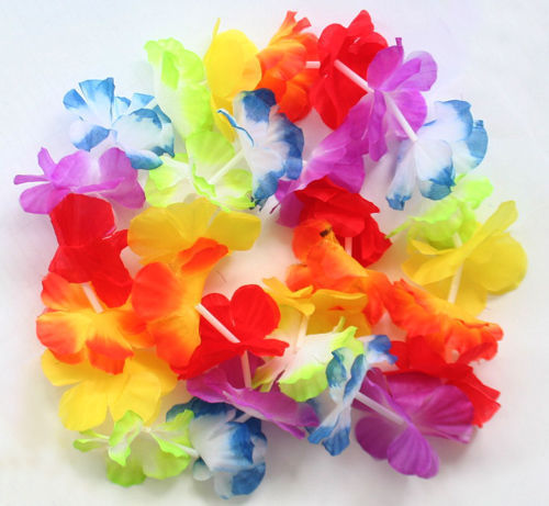 50 Pcs Hawaiian Party Flower Lei Leis For Hula Costume Dress 105cm - Picture 4 of 8