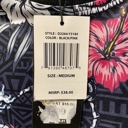 Good Vibes T Shirt Pink & Black Sz M Floral Surf & 🦩 NWT - Picture 4 of 6