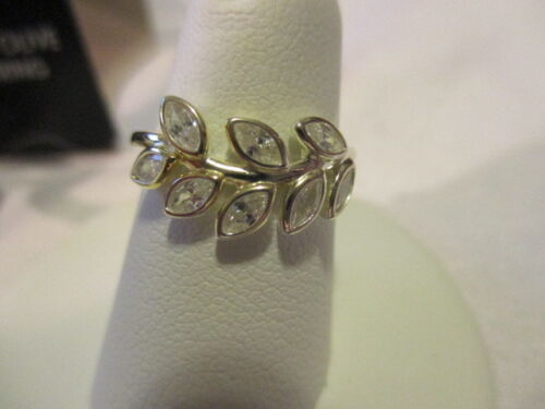 AVON Sterling Sliver CZ Olive Branch Motif Ring - Silver with CZ Leaves Size 5 - Picture 4 of 12