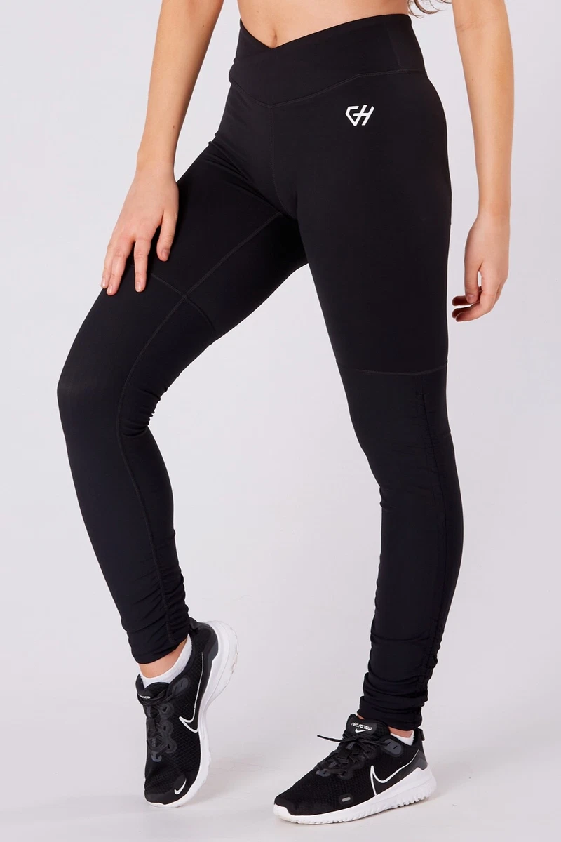 Womens Gym Seamless Leggings High Waist Ruched Bum Butt Lift