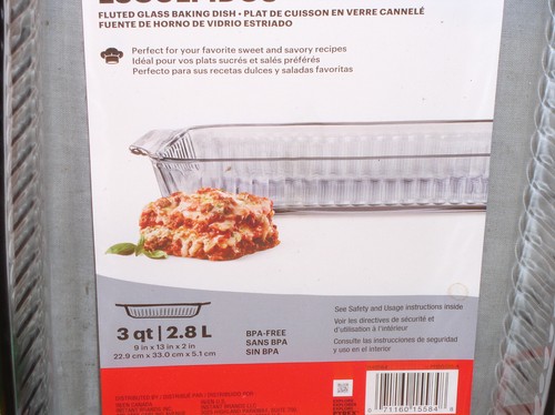 PYREX COLORS SCULPTED TINTED GRAY GREY SMOKE RECTANGLE 9"x 13" GLASS BAKING DISH - Picture 7 of 12