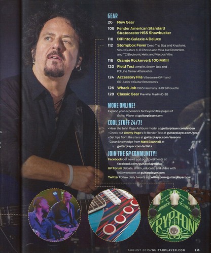 Guitar Player Magazine August 2015 Steve Lukather (Toto) Wayne Krantz Mastodon - Imagen 3 de 3