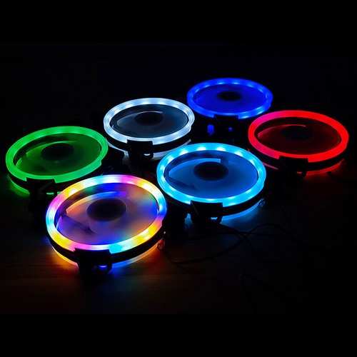 120mm PC Case Fan 12V Big 4p + 3p 1200rpm RGB Desktop Computer Heat Colorful Fan - Afbeelding 5 van 19
