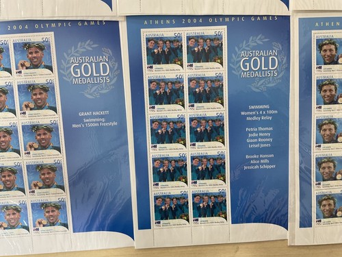 Francobolli medaglie d'oro Atene 2004 Olimpiadi Australia, set completo x 17 MNH #c266 - Foto 3 di 18