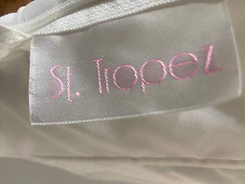 St Tropez Organza Beaded Empire Bodice Wedding Gown (White)- Size 10 - MSRP $900 - Picture 10 of 12