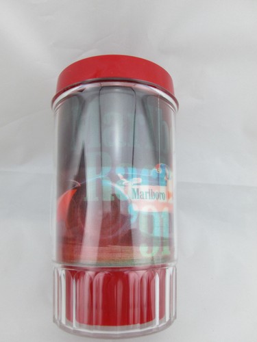 VINTAGE 1991 MARLBORO RACING MUG Tumbler Isolato in Plastica PROMO Olografico Nuovo con scatola - Foto 5 di 10