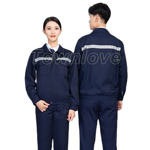Men Workwear Overalls Suit Coveralls Mechanics Protective Work Outfits Coat+Pant - Picture 2 of 34