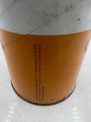 Vintage GOLDEN SHELL Motor Oil Tin Cardboard Can 1Qt Gas Service
