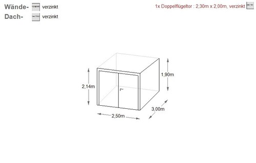 Blechgarage 2,5x3m Lagerschuppe Baucontainer Lagerbox Abstellraum Geräteraum - Bild 4 von 4