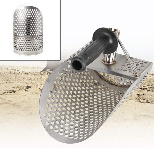 Stainless Steel Beach Sand Scoop Manual Gold Hunting Tool Finding Metal Detector - Picture 5 of 9
