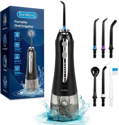 Flosser Acqua Senza Fili 350ML Irrigatore Orale Dentale Ricaricabile 5 Modalità di Pulizia - Foto 10 di 16
