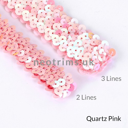 Elasticated Stretch Sequin Trimming 2cm,3cm,5cm Wide 20 Colors Dressmaking Craft - Picture 68 of 88